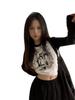 Women's Slim Fit Retro Color Block Long Sleeve T-Shirt