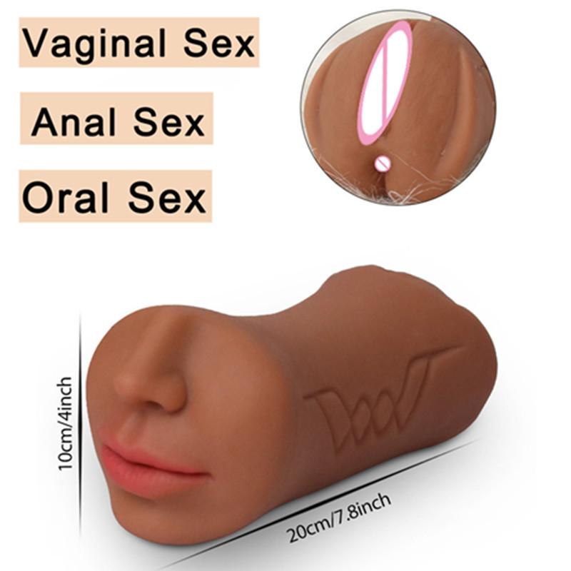 3 v 1 orální vagina, anální výstřik úst, mužská masturbátor, umělá kočička, erotické sexuální hračky pro muže