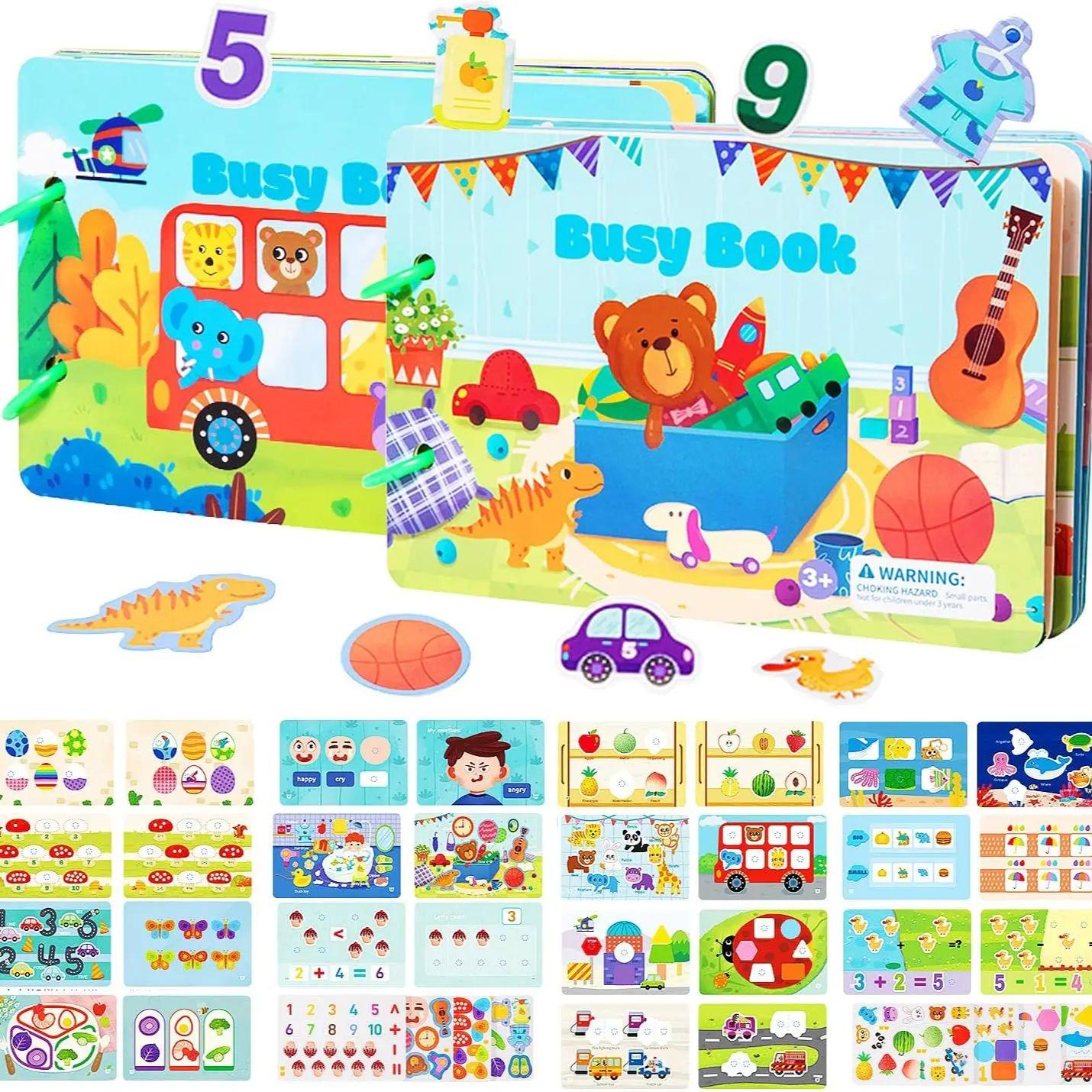 

Yeahbo Busy Book для девочек и мальчиков 2, 3, 4 лет, 2 шт., игрушки Монтессори, развивающие игрушки, игрушки для путешествий, подарки для детей 2–5 лет