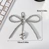 Bowknot Heart Bag Pendant Beaded Silver Bow Handbag Backpack Decoration For Bags Accessories AVE