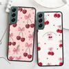 Cherry Bow Phone Case For Samsung Galaxy S22 S25 Ultra S21 S10 Plus S26 Edge S20 S23 S24 FE Cover Silicone Soft TPU Clear Sh