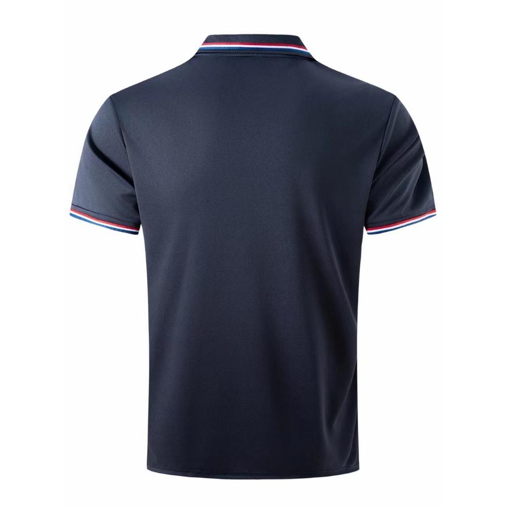 Men's Casual Polo Shirt Button Solid Color Versatile T-shirt