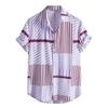 Summer Men's Fashion Trend Short-Sleeved Beach Print Single-Breasted Lapel Shirt