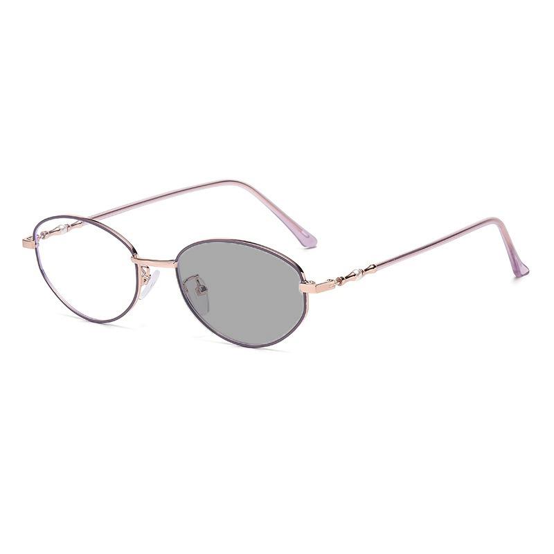 Metall Ovaler Rahmen Photochrome Myopie Brille Damen INS Stil Blaulichtblockierend Minus Dioptrien Brillen Dioptrien 0 Bis -4.0