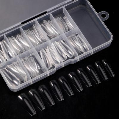 100Pcs/Box Fake Head Water Short Drop T-Shaped Nails Round Square Ultra Thin DIY Transparent Artificial