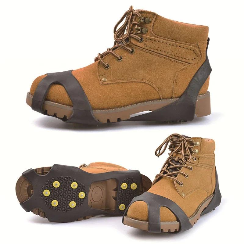 

1pair 10 Studs Anti-Slip Shoe Cover Road Wear-resistant Snow Claw Shoes Ice Climbing Shoe Spikes Grip Crampons Cleats Overshoes EU 40-45