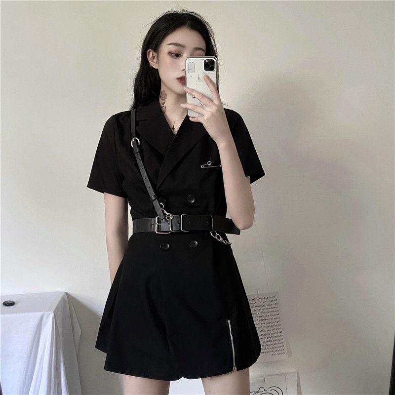 Cool Girl Black Belt Dress Women's Summer Dress Short Sleeve Turn-down  Collar Knee-length Daily Wear Office Dating Party  acquista a prezzi  convenienti sul marketplace Joom