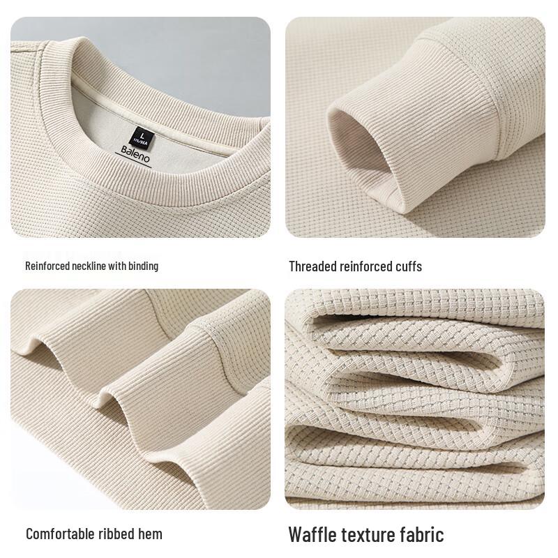 Baleno Men's Waffle Knit Crew Neck Sweatshirt