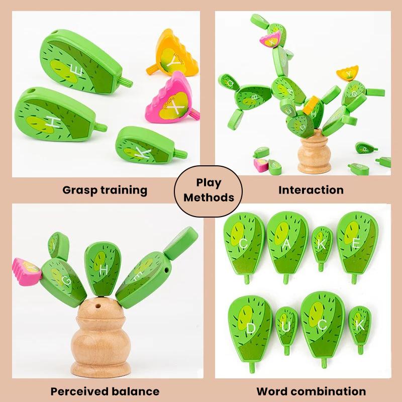 Wooden Stacking Rainbow Cactus Toy To Build and Stack Cactus Blocks To  Balance Cactus Puzzle Fun Educational Activities for Kids Buy cheaply on  Joom