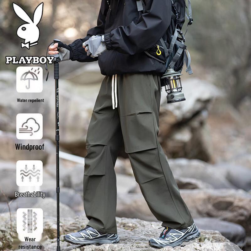 PLAYBOY Men's Outdoor Waterproof Straight-Leg Cargo Pants