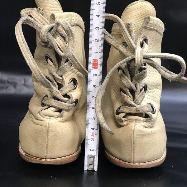 Au BANNISTER Genuine Leather Lace Up Short Boots Beige Women’s Size 23.5 24.5(USED)