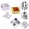 3PCS Stainless Steel Dessert Mold Set Heart Square Flower Shapes DIY Cake Ring for Baking Mousse Cheesecake Pastry Decoration