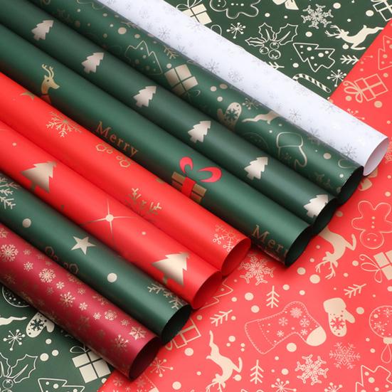 20 Sheets Christmas Wrapping Paper 22" X 22" Holiday Gift Wrap with Christmas Tree Snowflake Pattern for Party DIY Crafts Presents