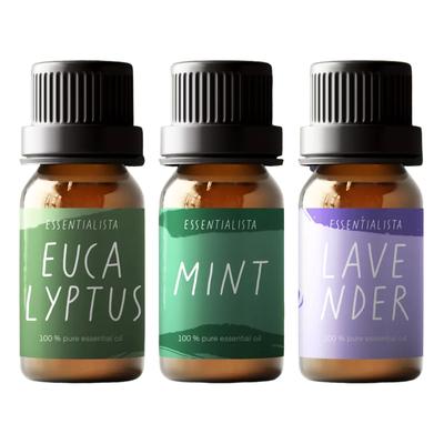 Essential Oils Set: Eucalyptus, Mint, Lavender (3 Pcs), Essential Oils: Eucalyptus, Mint, Lavender Set of 3, Essentialista