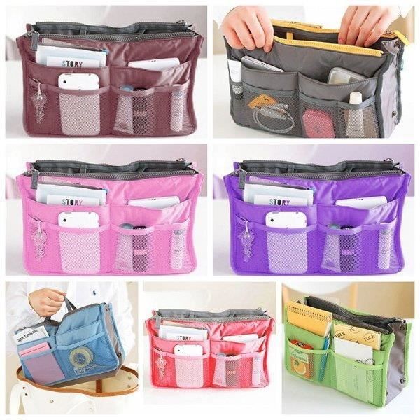 Make-up Tasche - Damen - Rot - Nylon - Reise - Kompakter Organizer