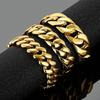European & American Hot-Selling 32mm Thick Cuban Chain Bracelet Set - Bold Gold Titanium Steel Design