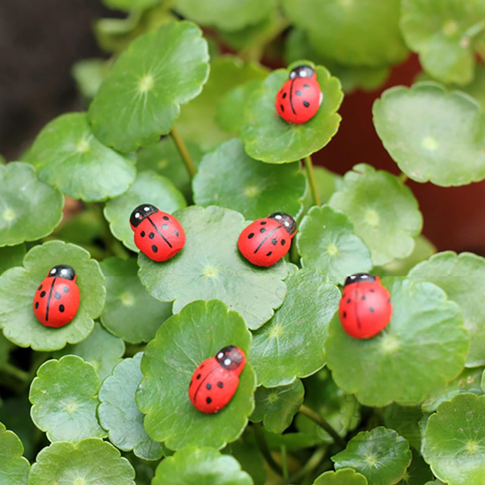 

Микро-украшение миниатюрная смоланая имитация садовой статуи Божья коровка