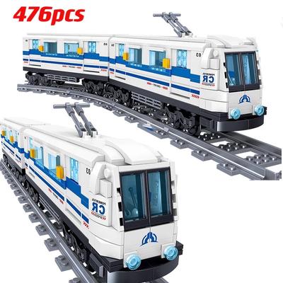 476pcs CITY MOC Technical Railway Transportation Track Train Building Blocks Subway Rail Model Bricks Children Toys For Boys