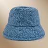 Autumn and winter thermal basin hat retro bucket hat word men and women lamb wool bucket hat