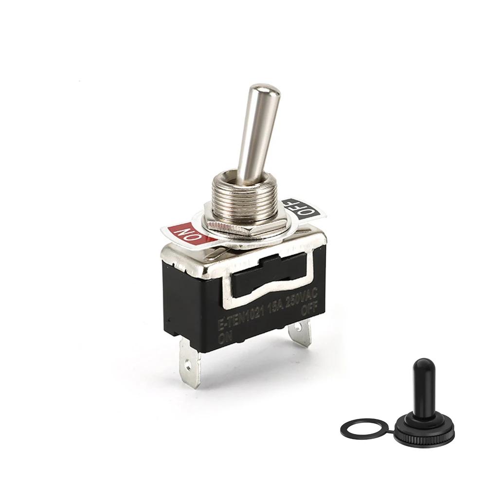 DC12V-24V SPST ON/OFF Terminal Toggle Switches 2 Pin 2 Position Car Rocker Toggle Switch with Waterproof Boot For Boat