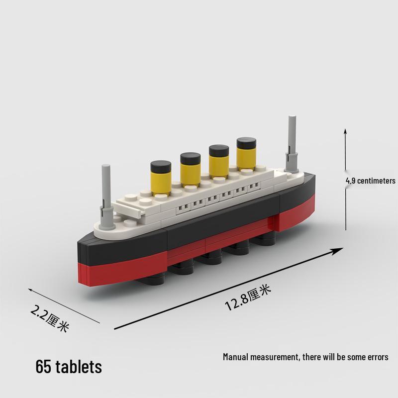 

Miniature Titanic Cruise Ship Model Compatible with LEGO Bricks – MOC Children s Toy 12.8×1.9×4.3