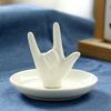 Jewelry Tray Ceramic "I LOVE YOU" Rings Earrings Necklaces Bracelets Holder Decorative Jewelry Organizer Home Decor