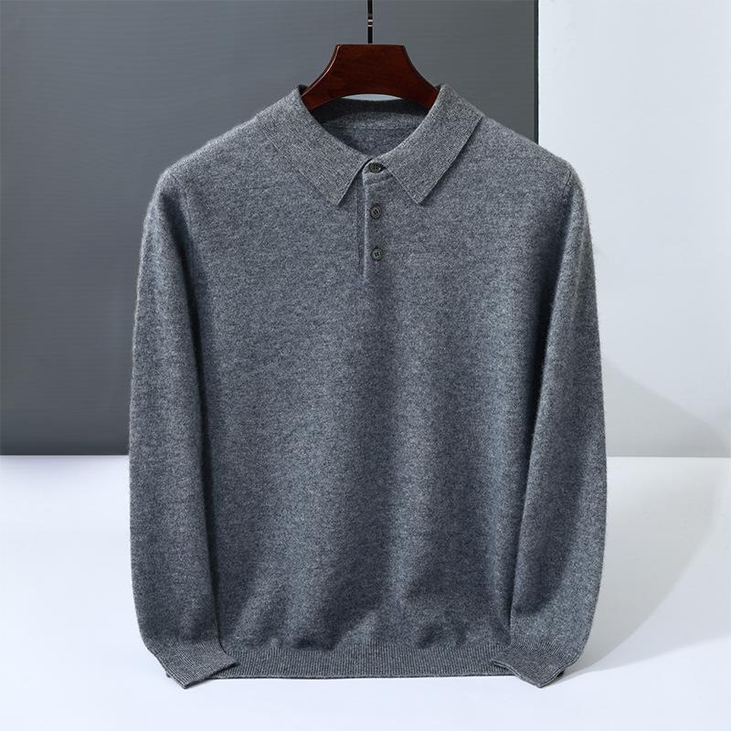 New cashmere sweater POLO neck sweater loose knitted wool sweater