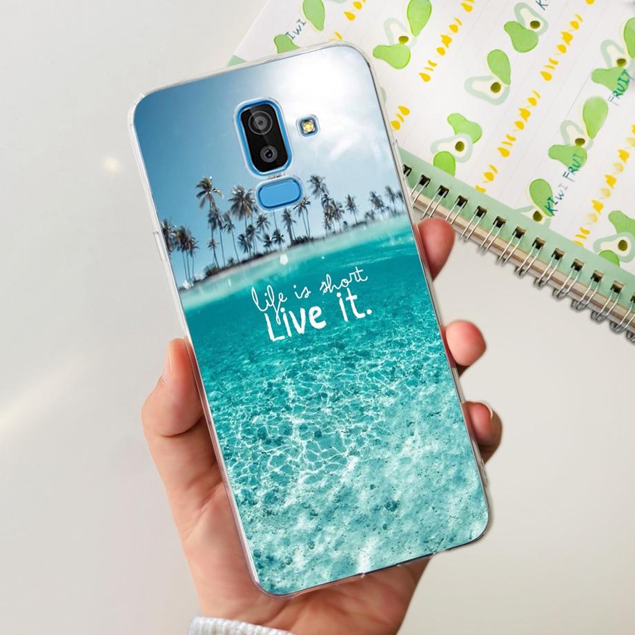 Funda Coque For Samsung Galaxy J8 J810F Cover Case Cartoon Cat Skull Back Shell For Samsung J8 2018 Soft Clear Silicone TPU Capa