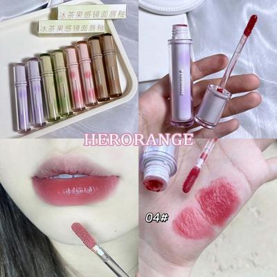 Iced Tea Mirror Lip Glaze Watery Lip Gel Waterproof Lasting Trasparente Gel Liquido Rossetto Donna Bellezza Trucco Cosmetici, 1 Pezzo, 12 04 HERORANGE