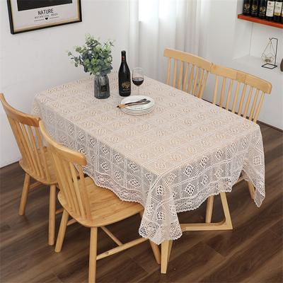 Vintage Cotton Linen Hollow Table Cloth Lace Simple Rectangular Round Coffee Table Cloth Pastoral Placemat