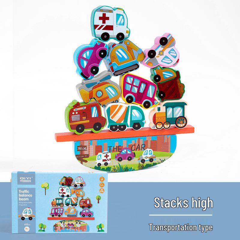 Wooden Animal Stacking Tower: Fun & Educational Balance Blocks for Kids