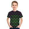 Summer Round Neck 3D Geometric Pattern Printed Top Fashionable Casual Short Sleeved Children's Boy T-shirts