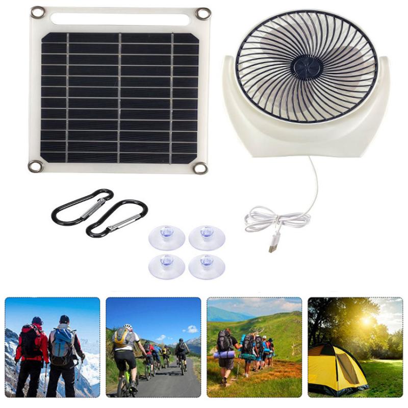 New Portable Solar Panel Multipurpose Solar Powered Fan Outdoor 6W Solar Charger