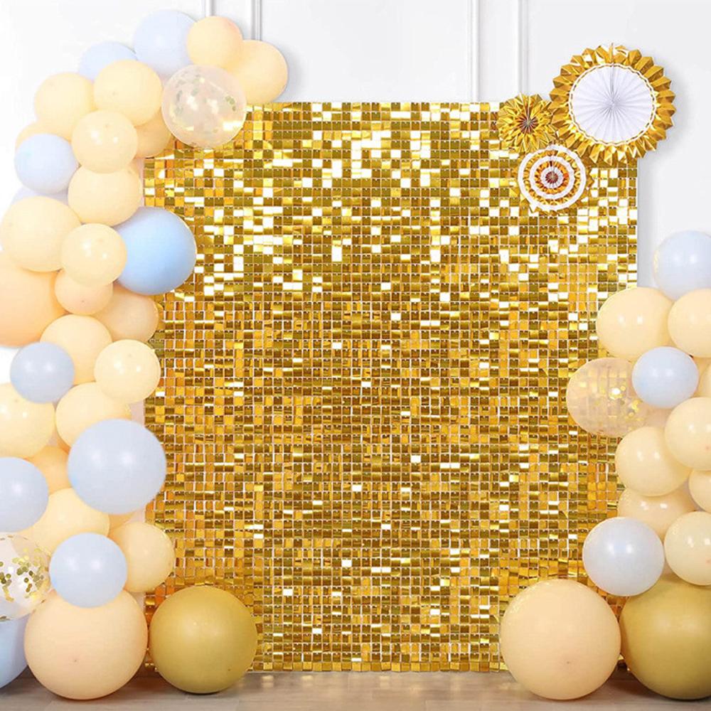 2 Stück 1X2M Vorhang Schimmer Pailletten Glitzer für Fotozone Hintergrund Hochzeit Geburtstagsfeier Babyparty Fotozone Deko