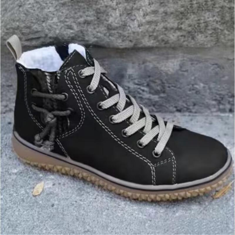 

Autumn and winter new round-headed short boots women s side zipper velvet warm Martin boots thick-soled women s boots 36 чёрный