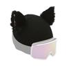 New Cute Cat Ears Ski Headgear Cover Double board Men Women Single Board black Plush Helmet Head Cover Outdoor Warm Protection
