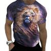 Summer Fierce Lion Graphic trička pro muže Zvířecí potisk Denní výstřih Volný Trička s krátkým rukávem Streetwear Oversized trička