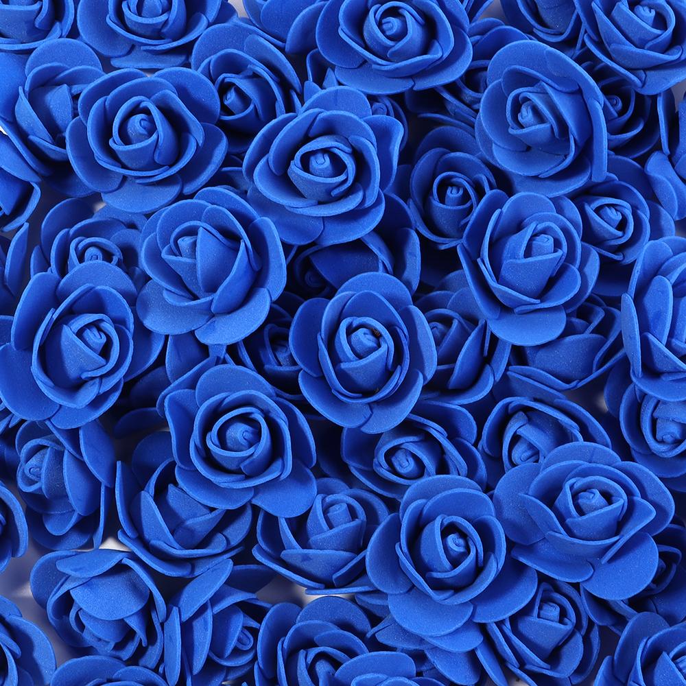 50pcs PE Foam Rose Head 3.5-4.5cm Artificial Flower For DIY Wedding Birthday Party Rose Bear Valentine's Day Gifts Garland Decor