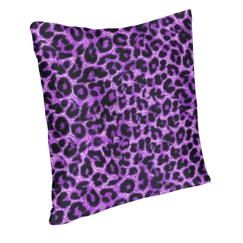 Nordic Purple Leopard Print Cushion Cover Velvet Animal Skin Pattern Pattern Pillow Case Living Room Decoration Pillowcase