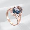 Grey Big Oval Wedding Rings For Women Trend  Rose Gold Color With Natural Zircon High Quality Daily Fine Jewelry