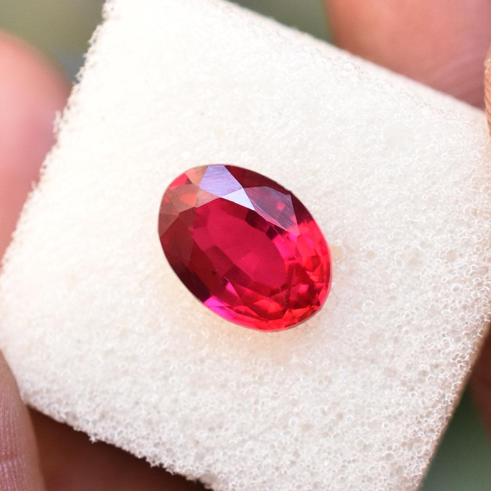 NATURAL Red Ruby Oval Shape CERTIFIED 3.60 Ct Loose Gemstone For Jewelry Making