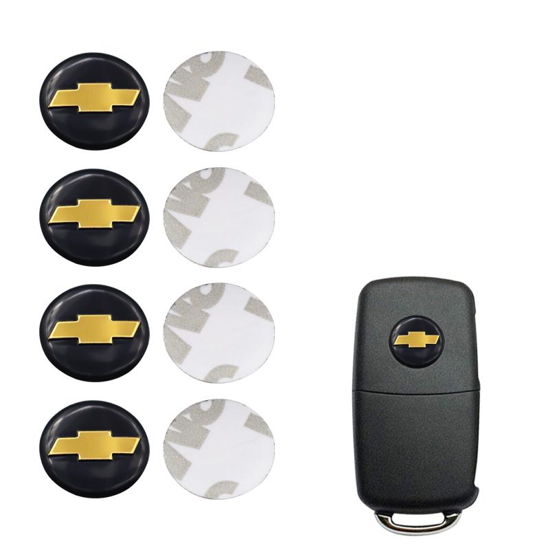 DRL1 2pcs 20pcs Chevrolet Hot sale 14mm 3D Aluminum Car Logo Key Fob Decoration Emblem Auto Key Badge Sticker Accessories