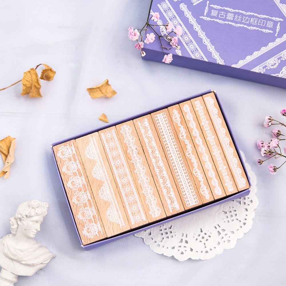 

Rubber Diary Stamp Set Wooden Vintage Rubber Stamp Arts & Crafts Supplies Seal For Children DIY