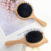 Natural Boar Bristle Hair Brush with Bamboo Handle, Anti-static Scalp Massage Comb, Detangling Hair Brush, Styling Tool