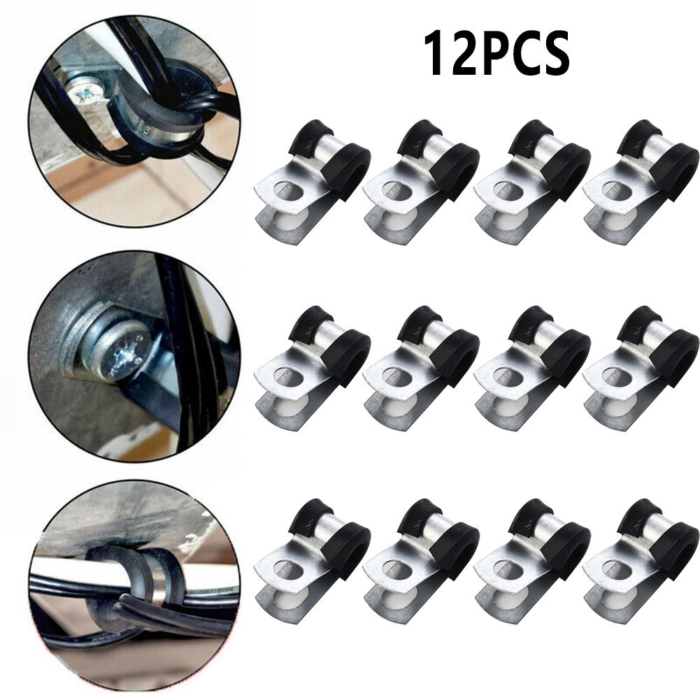 Brake Pipe Clips 3/16\\\" For 3/16\" Pipes Lined Metal+Rubber P Clips