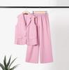 In Stock: 2025 European & American Fashion Suit - Lapel Vest & Wide-Leg Pants Casual Set