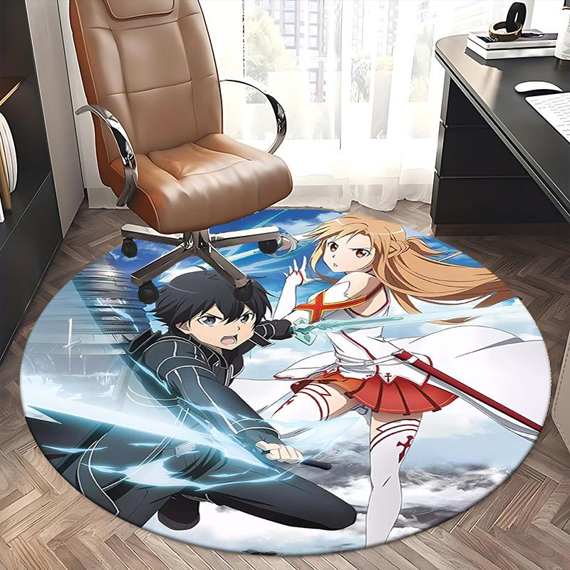 Sword Art Online,Asuna Chair mat Round Rug Office carpet, Non slip, Suitable for Living Rooms, Bedrooms decor.1205015a