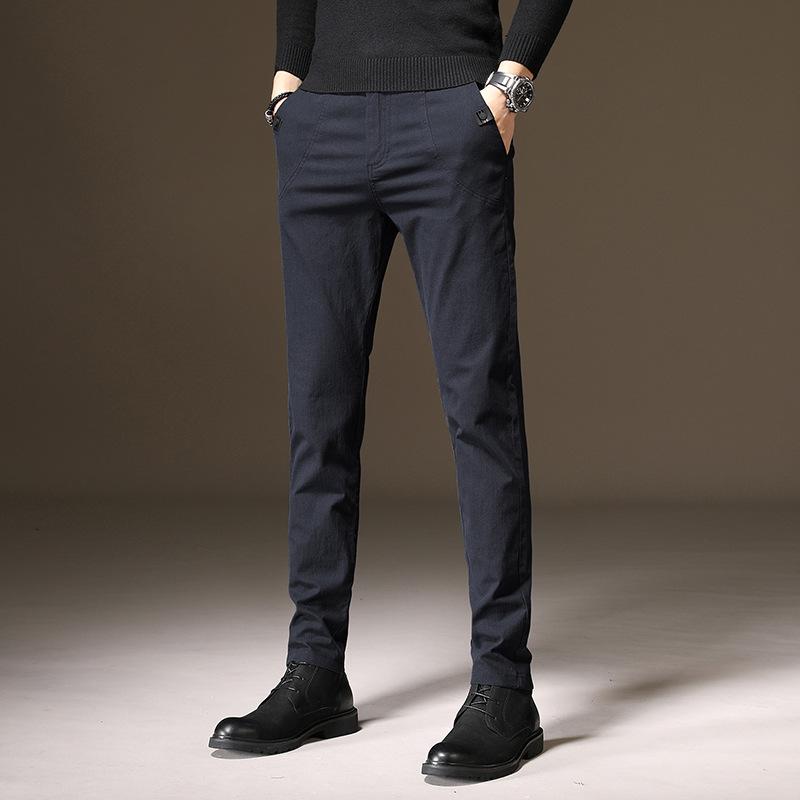 

2024 Осень/Зима Новый Продукт Брюки Мужские Универсальные Деловые Мужские Повседневные Брюки Утягивающие Однотонные Вестерн Брюки Хлопковые Эластичные Брюки 38 синий