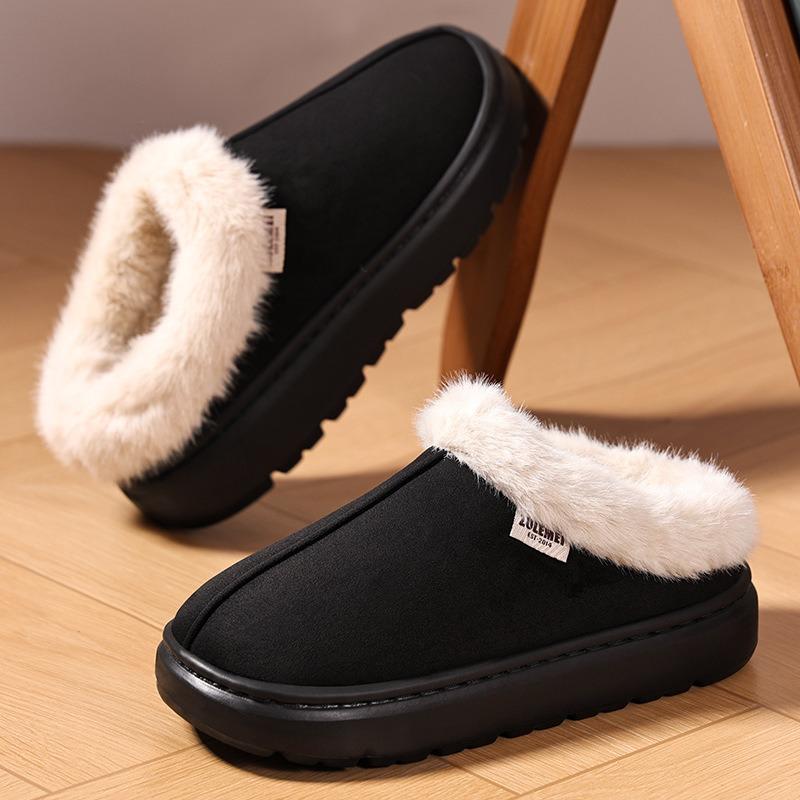 Cotton shoes winter women's TEU home warm slippers lazy shoes large size fluffy shoes coral fleece lazy shoes