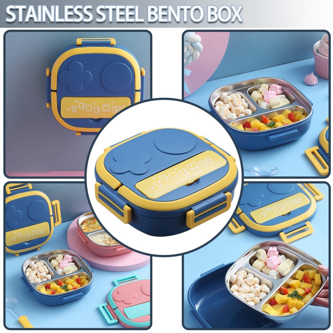 

PDTO 3-х отсекный разделенный ланч-бокс Bento Box Контейнер для хранения продуктов из нержавеющей стали